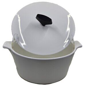 Vintage 60s Corning Ware 1¾ QT All White Buffet Server & Lid MCM EUC